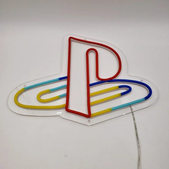 Playstation Logo Custom Made LED Neon Style Sign w/ Acrylic Backing 16" X 12" - Picture 4 of 9
